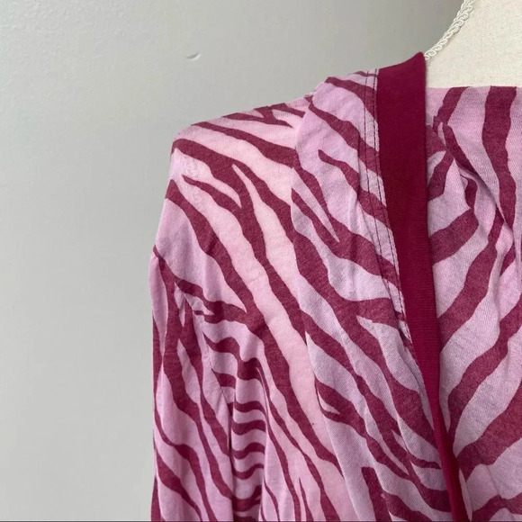Athleta Pink Zebra Print Hooded Tunic Cover-Up Drawstring Waist Size Medium - Picture 12 of 14